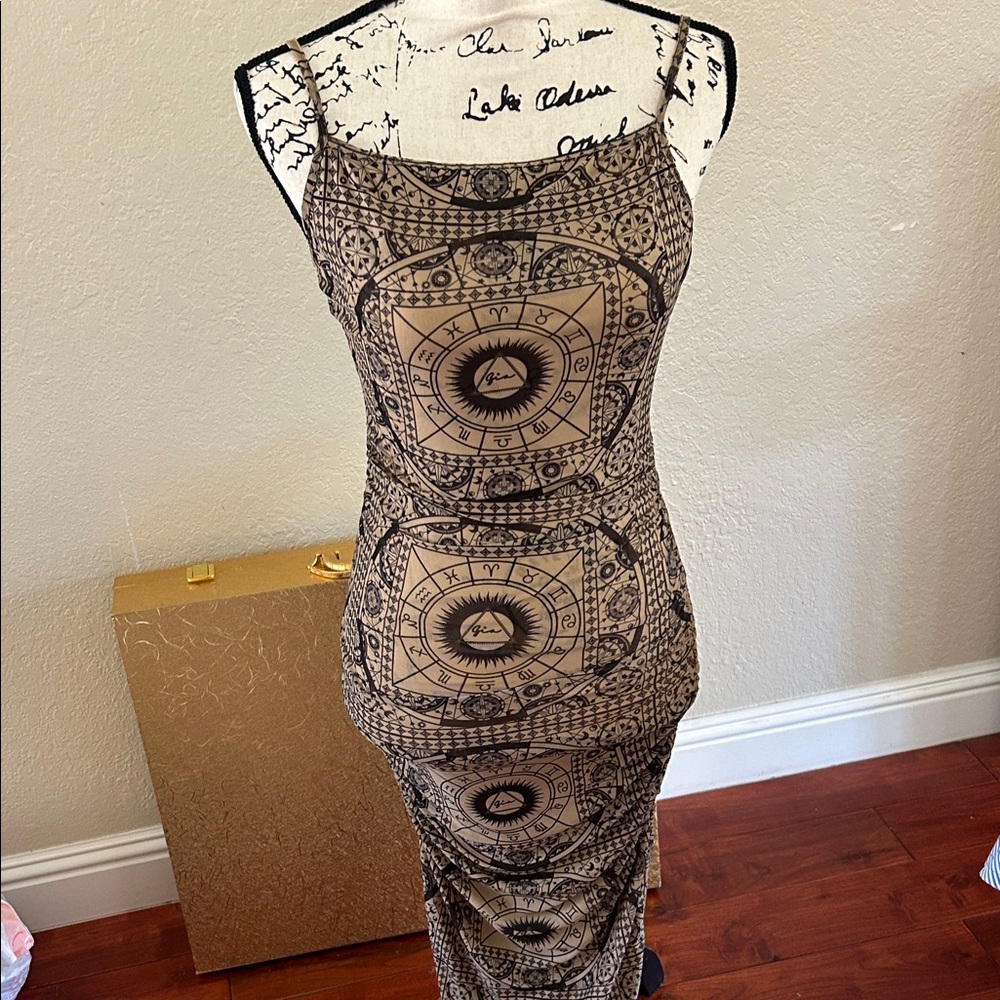 I.AM.GIA Beige and Black Maxi Dress